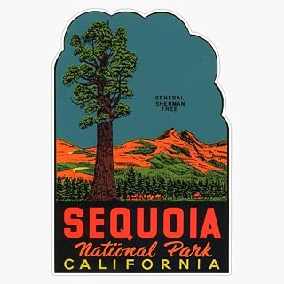 Sequoia National Park Vintage Travel Decal Vinyl Decal Sticker Car Waterproof Car Decal Bumper Sticker 5"