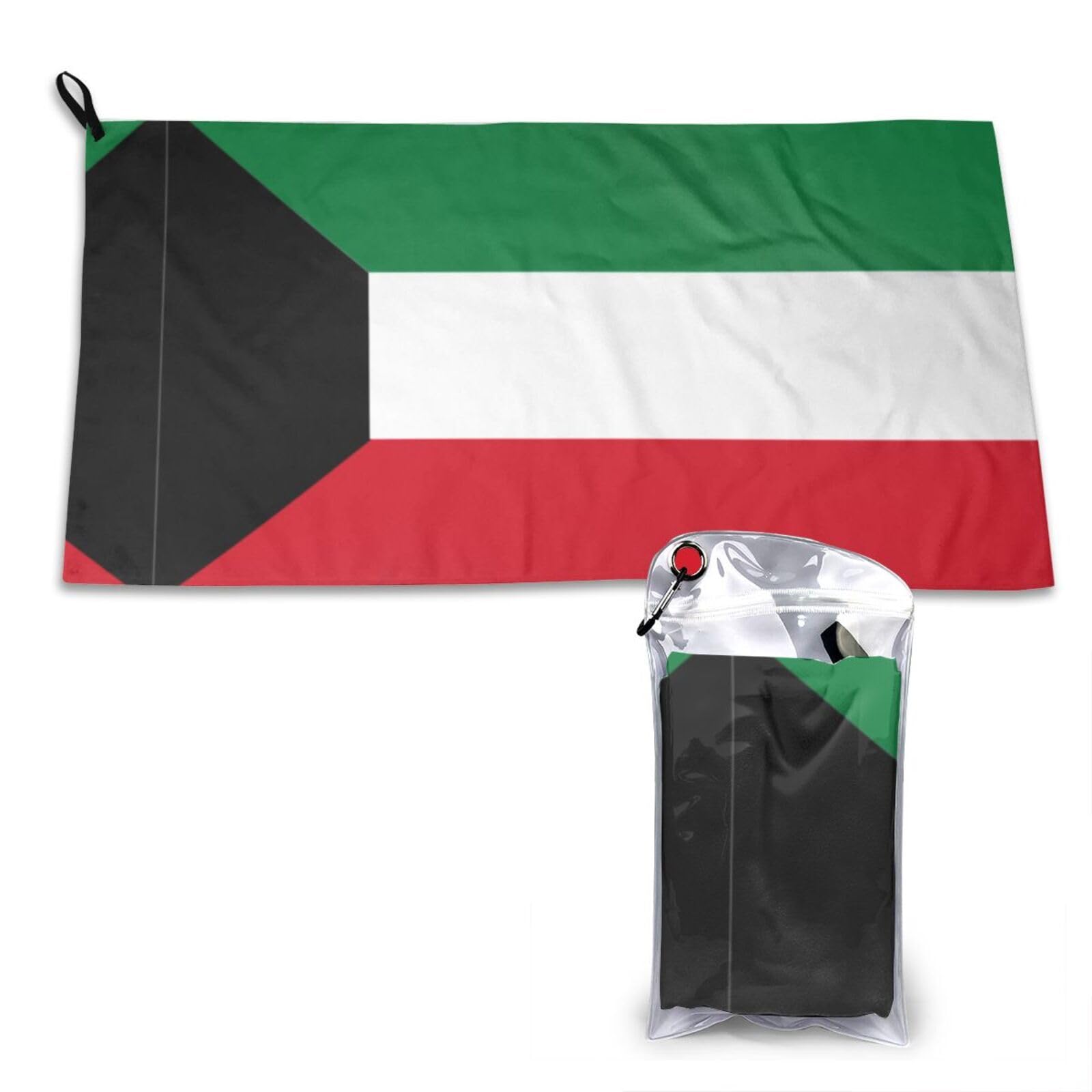 DUYKIMQW Kuwaiti flag Print Quick Dry Towel 16x31.5in White