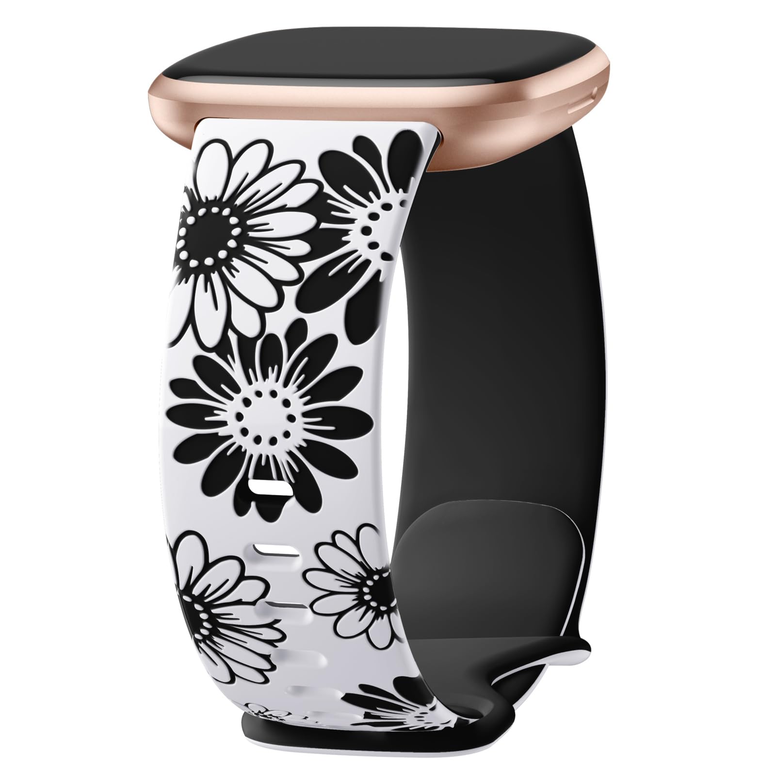 GEAK Floral Engraved Compatible with Fitbit Versa 4 Bands/Versa 3/Sense 2 1