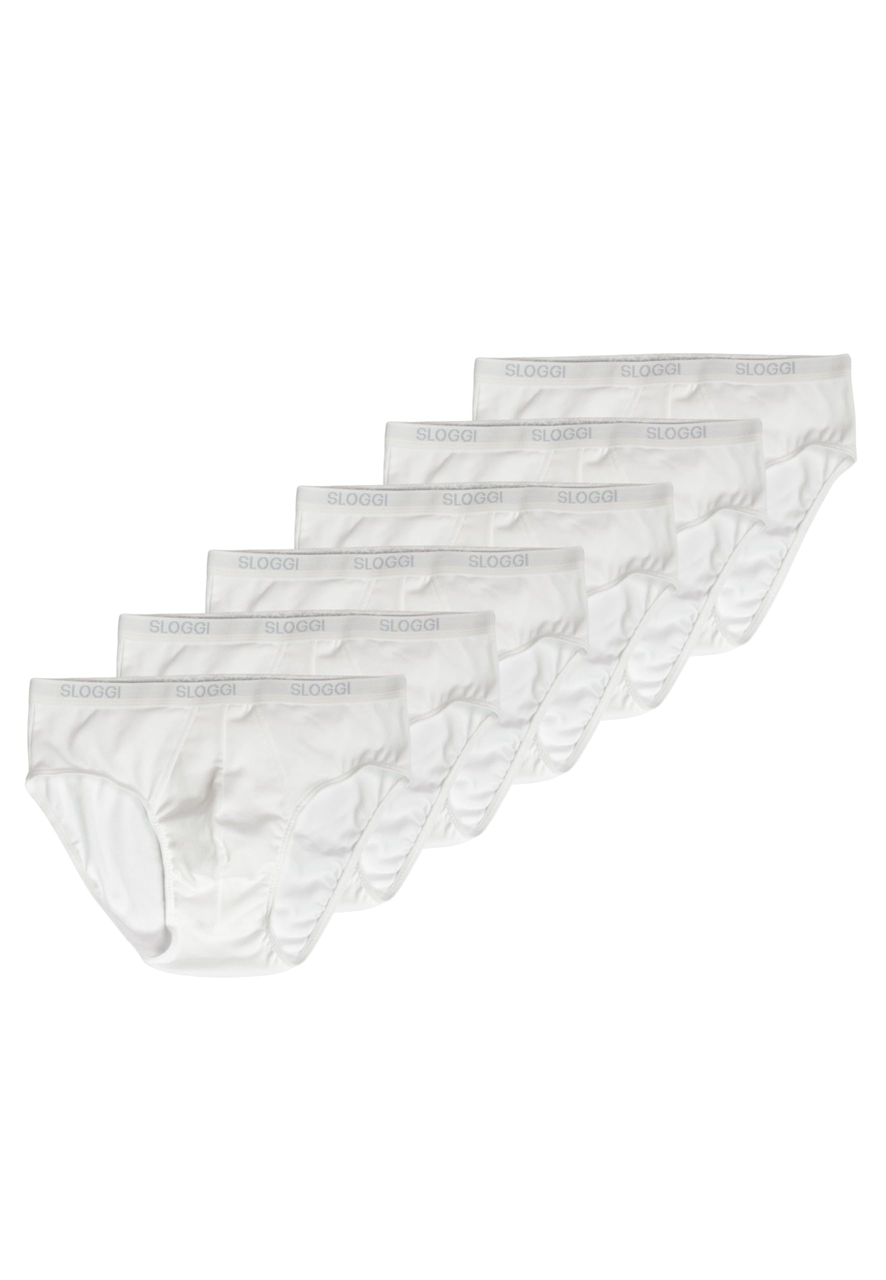 Sloggi Men Basic Midi 6P, Slip, Uomo, Bianco (White), 6