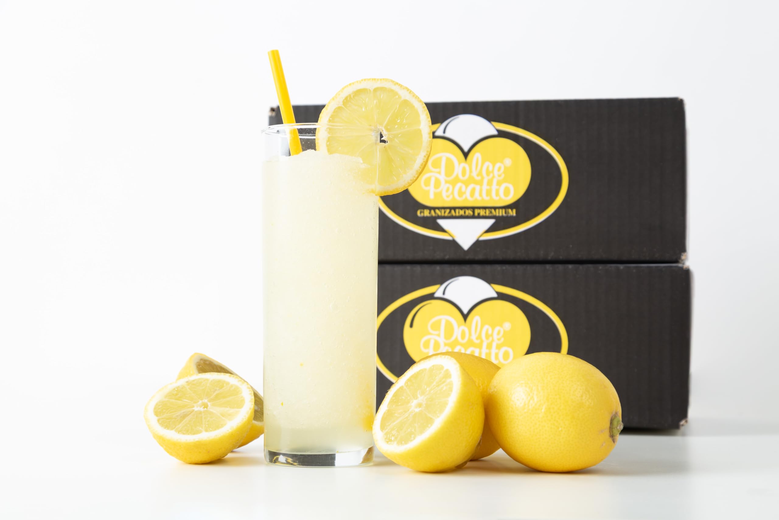 Caja de preparado concentrado para granizado sabor limón 10 unidades 100 litros "DOLCE PECATTO"