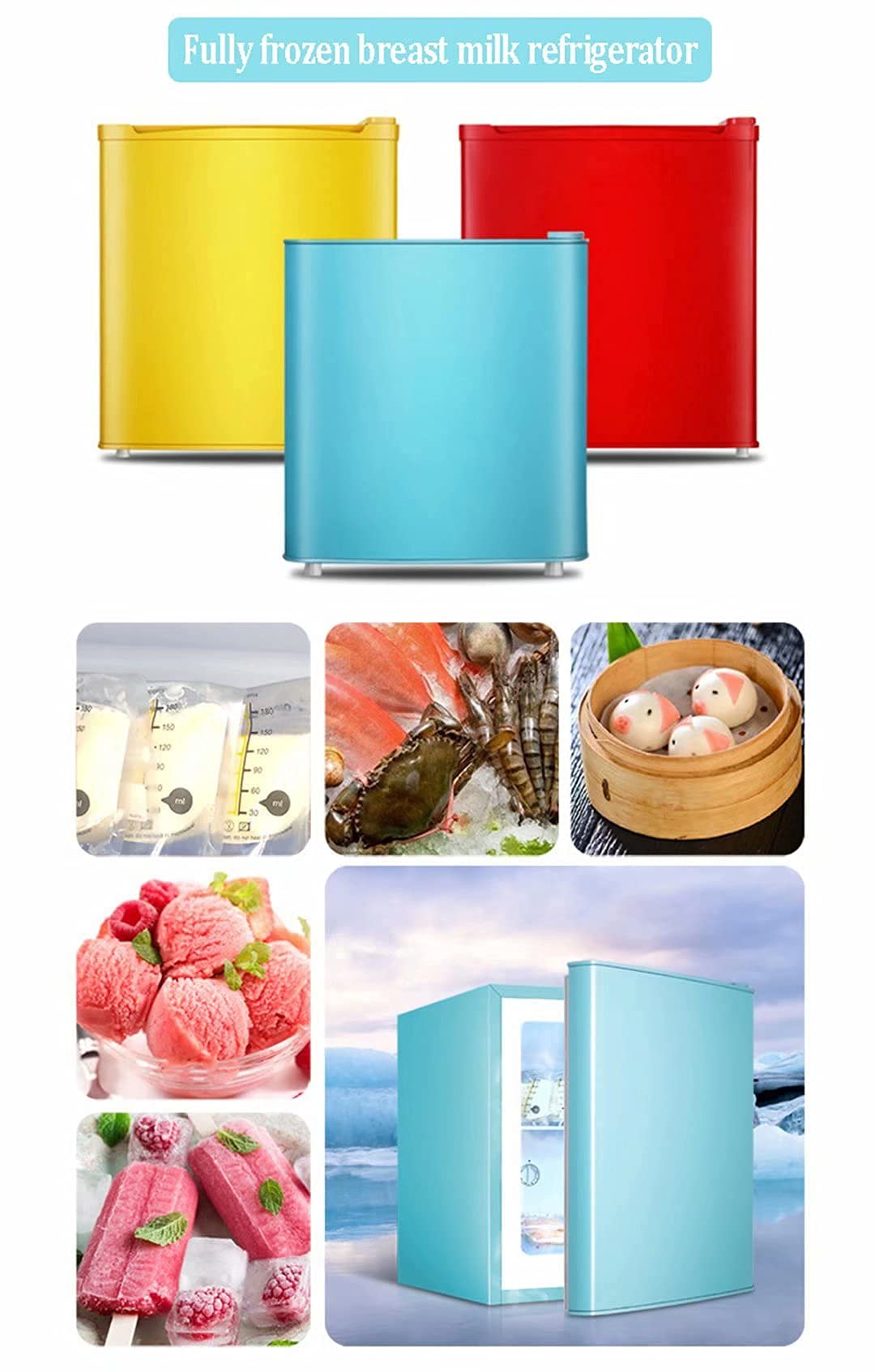 Mini frigo per latte materno, frigo portatile da tavolo per uso domestico, frigorifero congelatore personale per casa e ufficio, bevande/alimenti/cosmetici, regolazione della temperatura a 7 marce (