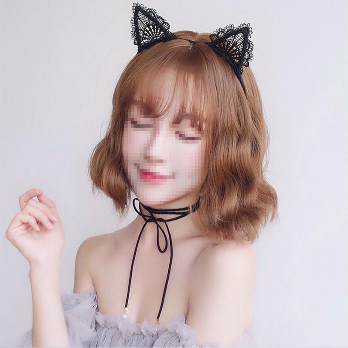 mollensiuer 8Pcs Lace Cat Ears Headbands Party Hairband Fashion Cat Ears Hair Hoop Headpiece Sexy Women Hair Accessories for Women Fashion Halloween Christmas Festival Costume, Style Random - Image 8