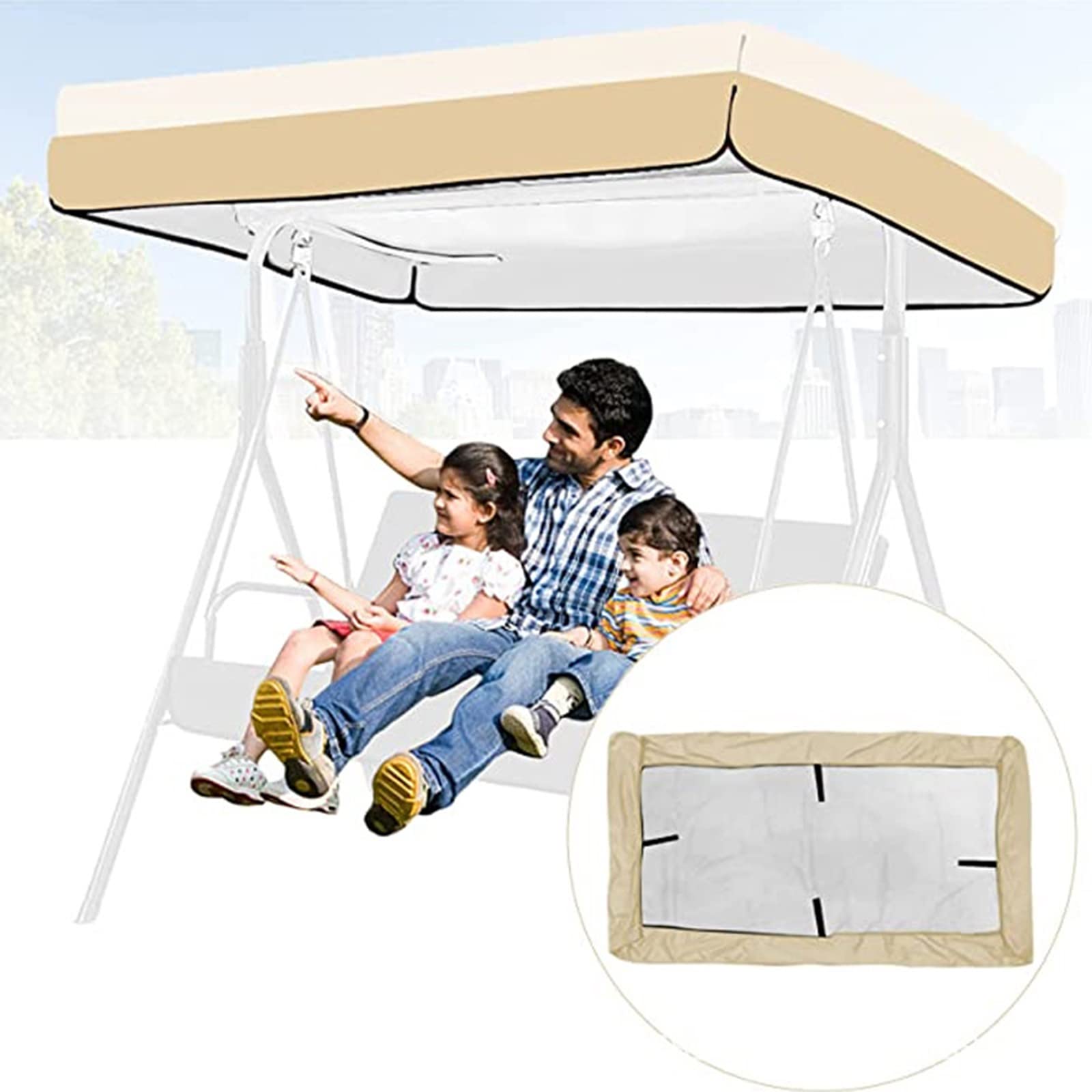 Toldo Recambio Balancin de Jardin, Techo de Repuesto Universal,Impermeable y Protección UV,para el Asiento de La Piscina del Patio del Patio,Funda deTecho