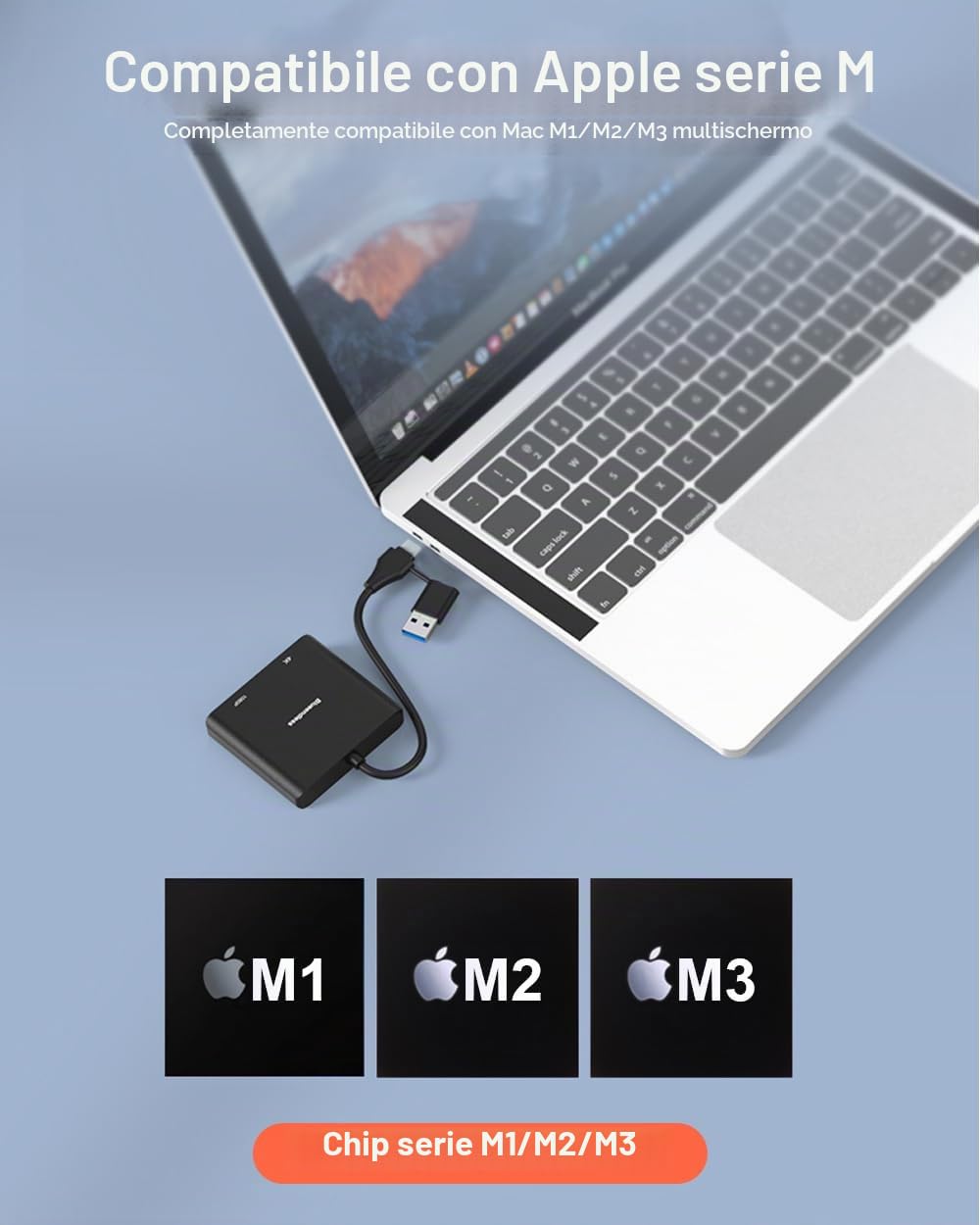 Adattatore USB 3.0 to Dual HDMI, USB to 2 HDMI Multiple Monitor 4K 1080P 60Hz Full HD Audio Video Graphics Converter Cable Laptop Splitter Extended Display Dual Screen Desktop for Windows Mac