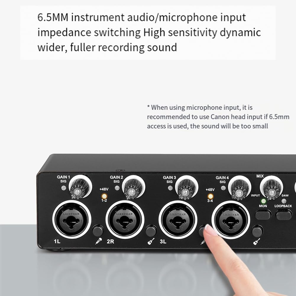 Orton Regolatore di volume da studio di registrazione a 4 canali con scheda audio di registrazione per la registrazione del doppiaggio di bande di canto Kit di apparecchiature di trasmissione in