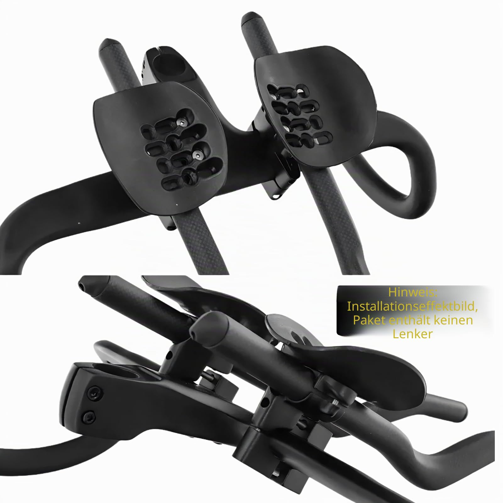 Bike TT Aero Lenkerklemmen-Set, Carbon Triathlon Trial Fixie-Fahrrad Ruhelenker-Verlängerungs-Montagehalterungen mit Armlehnen-Pads, für MTB Rennrad-Lenker, Dropbar (für Aero Bar)