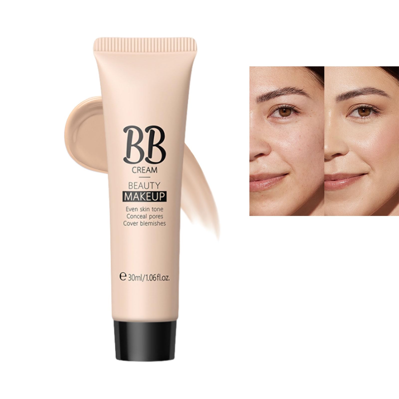 BB Cream Foundation - Waterproof Long Lasting Even Skin Tone Makeup, Full Coverage Anti-Redness Lightweight Smoothing Foundation, Hide Pores and Acne Marks