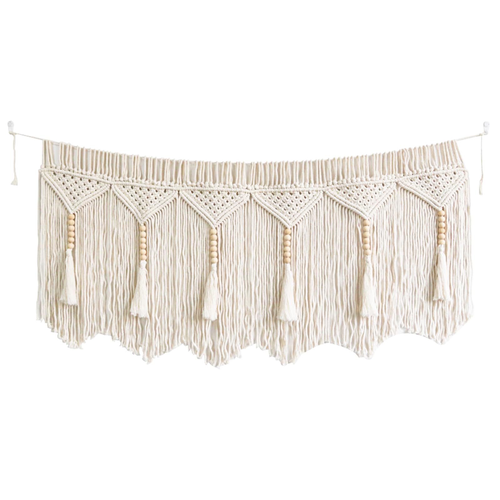 aupawdy Große Makramee Wandbehang, 130×60 cm Böhmisches Gewebter Wandteppich, Boho Wanddeko aus 100% Baumwolle, Wandkunst Dekoration für Schlafzimmer Wohnzimmer Balkon