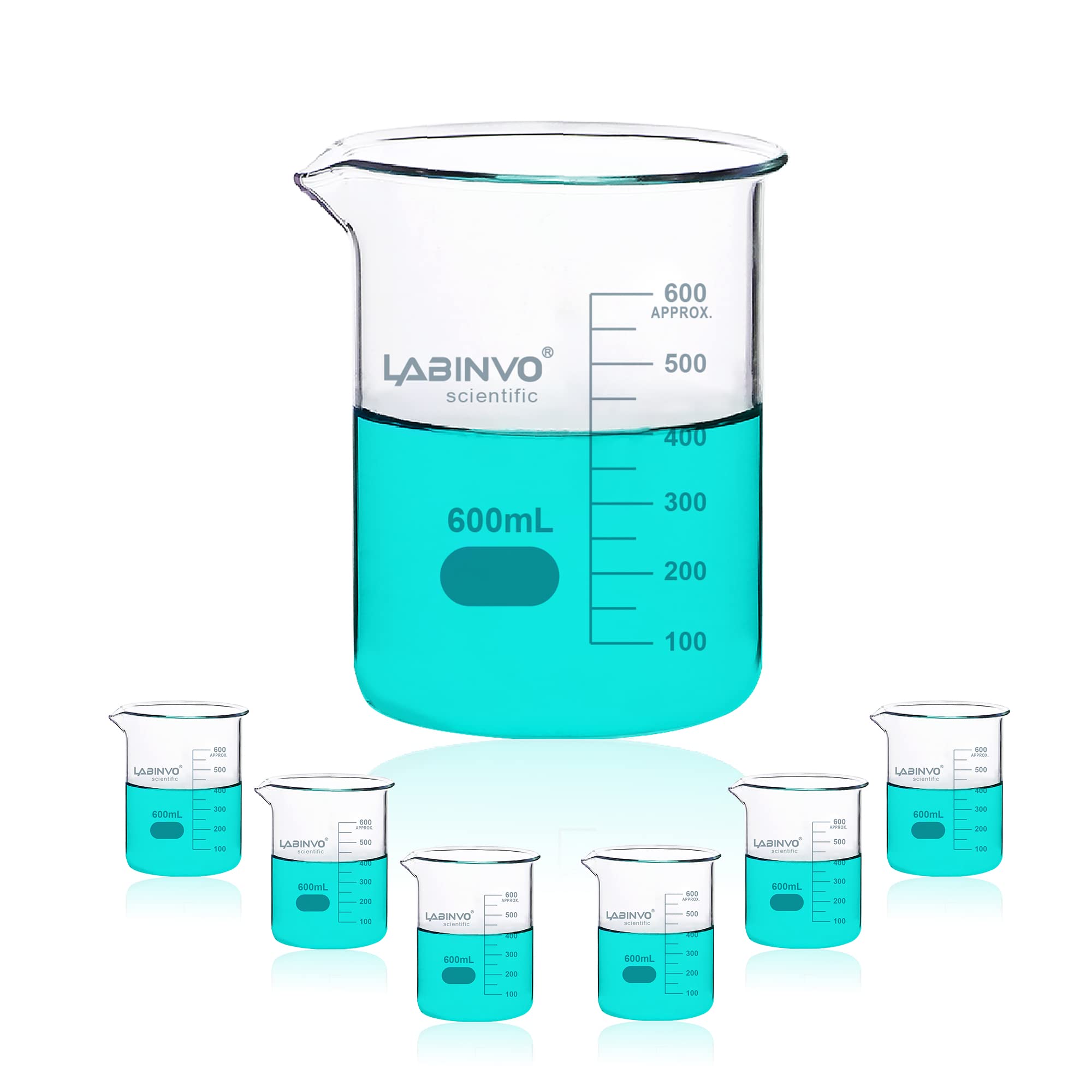 Low Form Graduated Glass Beaker, 6pcs of Vol.400ml, 3.3 Borosilicate Glass Beaker Set,IN-BKL400 — Amazon image 11