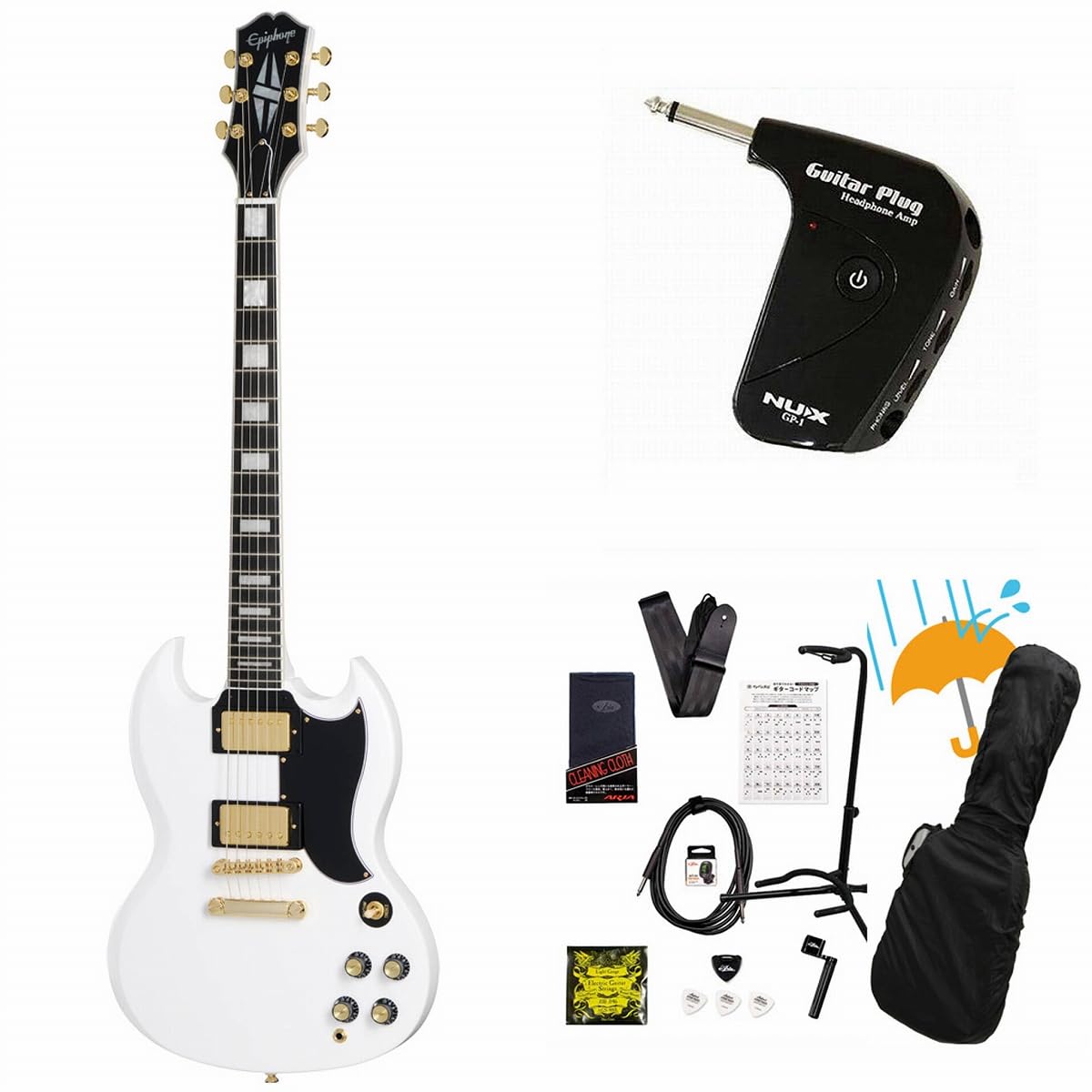 Epiphone SG Standard エピフォン白セットネック 初心者最適 Amazon.co.jp: Epiphone/Inspired by Gibson SG Custom Alpine White