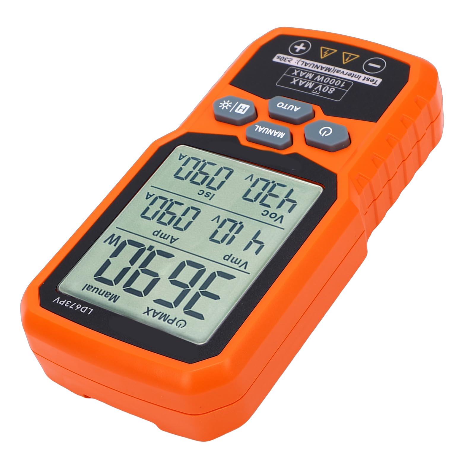Luocute Tester per Pannelli Solari, Multimetro Fotovoltaico MPPT da 1000 W 80 V 35 A con LCD Retroilluminato e Blocco Dati, per Test di Corrente di Cortocircuito di Tensione A Circuito