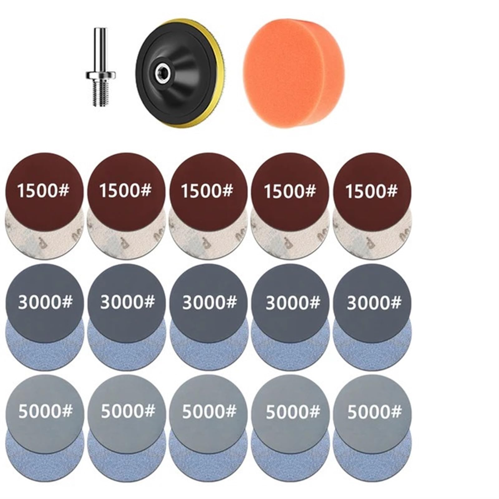 ZagYing Headlight Repair Restoration Kit Car Polishing Disc 3inch 75mm Auto Waxing Sponge Sanding Pad with Sandpaper for Car Detailing