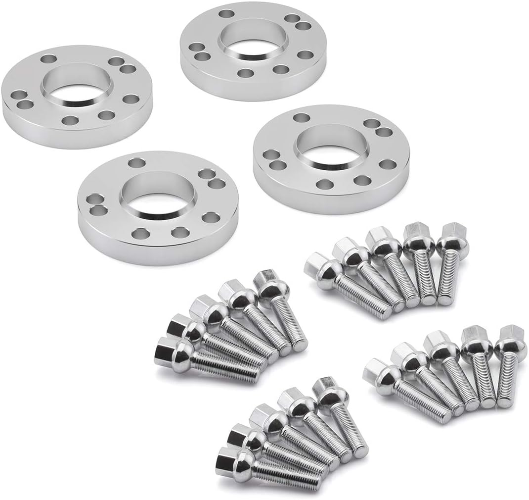 BlackPath - For Volkswagen Hub Centric 15mm Wheel Spacers Jetta + GTI + Golf + Corrado + Cabrio + Beetle 4pc Kit 4x100 5x100 Lug Pattern M14 57.1 Hub (Black) T6 Billet