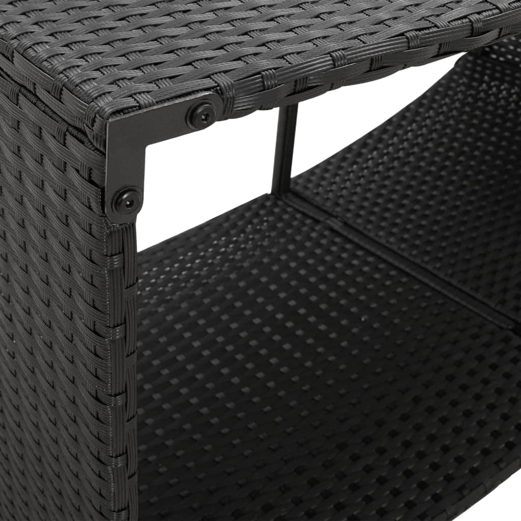 vidaXL Outdoor-Regale 2 STK. Schwarz Poly Rattan
