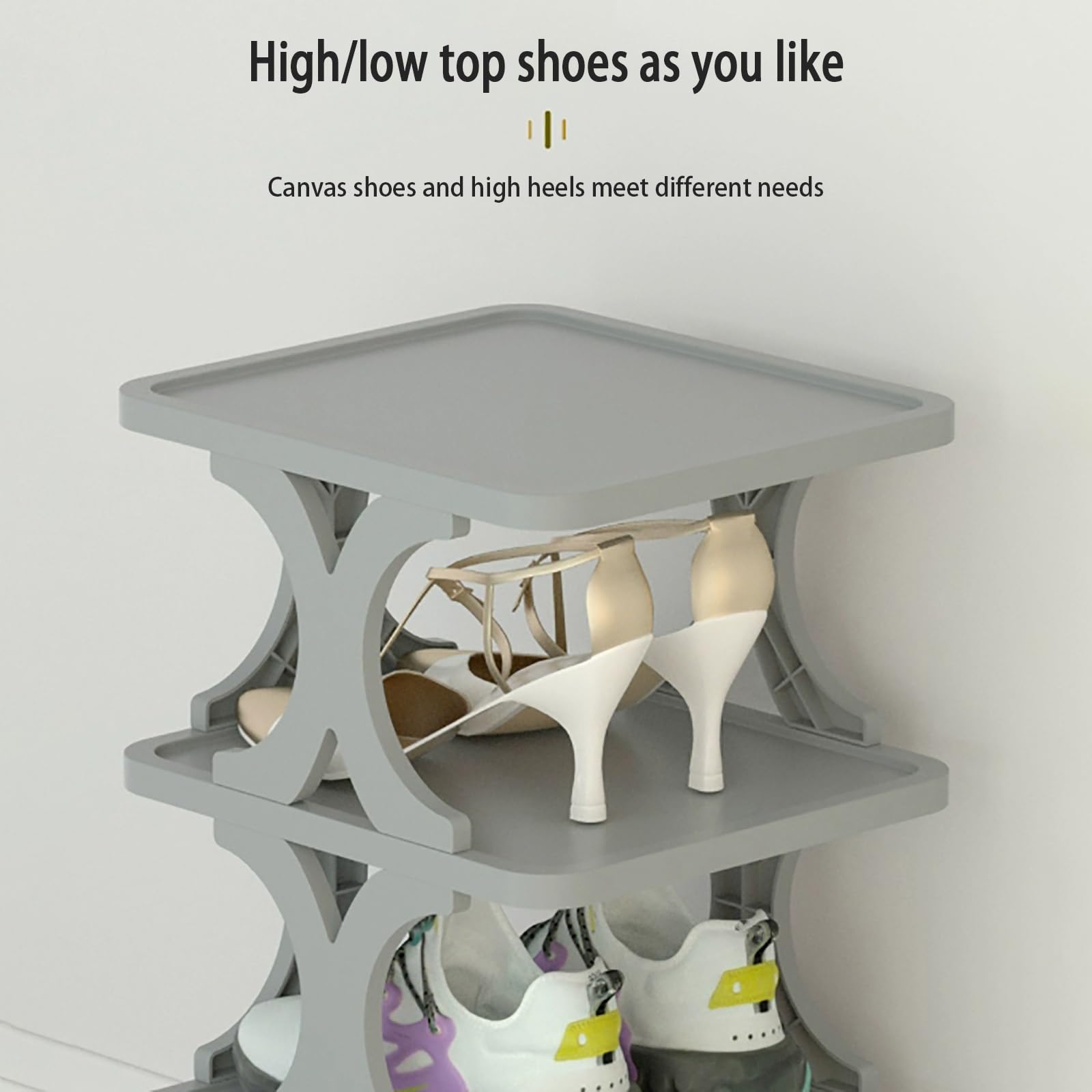 Zapatero Vertical Moderno: Estante de plástico de Varios Niveles Que Ahorra Espacio para entradas pequeñas, dormitorios y Zapatos Deportivos: diseño Alto y Delgado, solución de ALM
