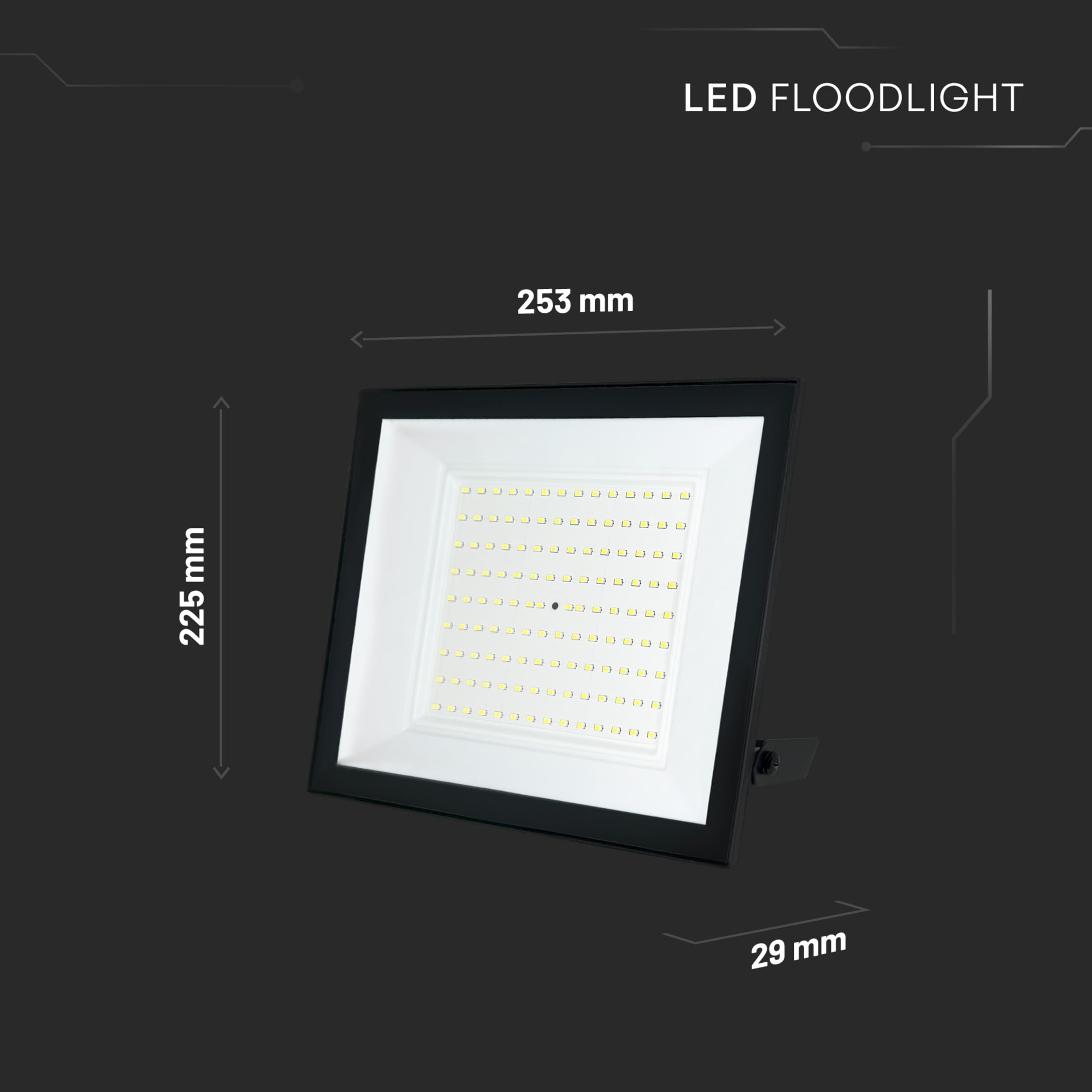V-TAC 4x Fari LED da Esterno 100W - [ E-Series - Alte Perfomance, Bassi Consumi ] - Super Slim Design - 8150 Lumen - IP65 - Proiettore per Casa, Garage, Magazzino - Impermeabile - Luce Naturale 4000K