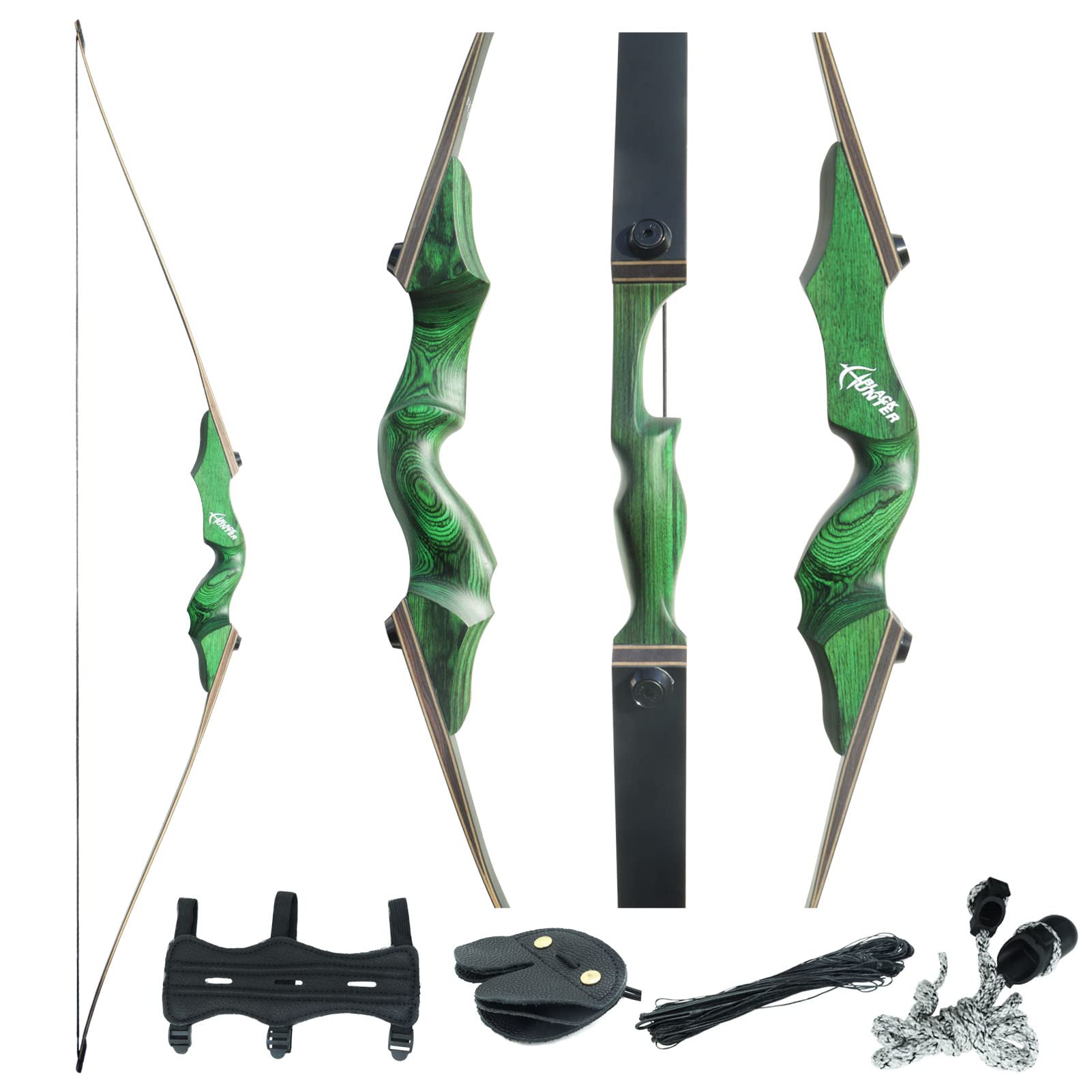 Buy 60" Black Hunter Longbow for Adults Takedown Bow with Wooden Bow