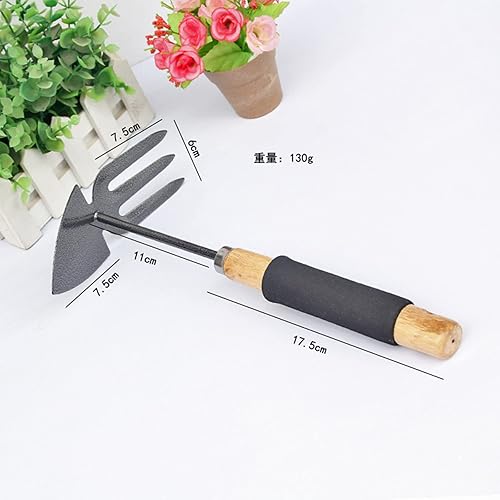 Miniatura 5 de Juego de herramientas de jardín de gran tamaño, pala, rastrillo de uñas y más, juego de 5 piezas con cubiertas protectoras de goma, longitud máxima