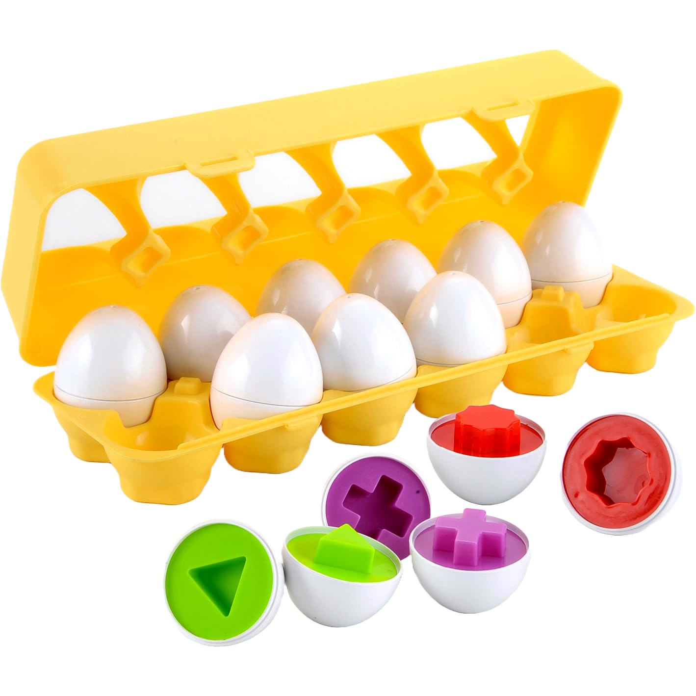 Amazon.com: PowerTRC Egg Toys for Toddlers Montessori Toys 12 Pcs