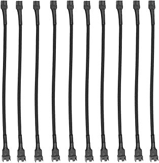upHere PWM Fan Extension Cable,PC Fan Splitter Cable Converter for Computer Case 4-Pin/3-Pin Cooling Fan Cable,12.2 inch (10-Pack)