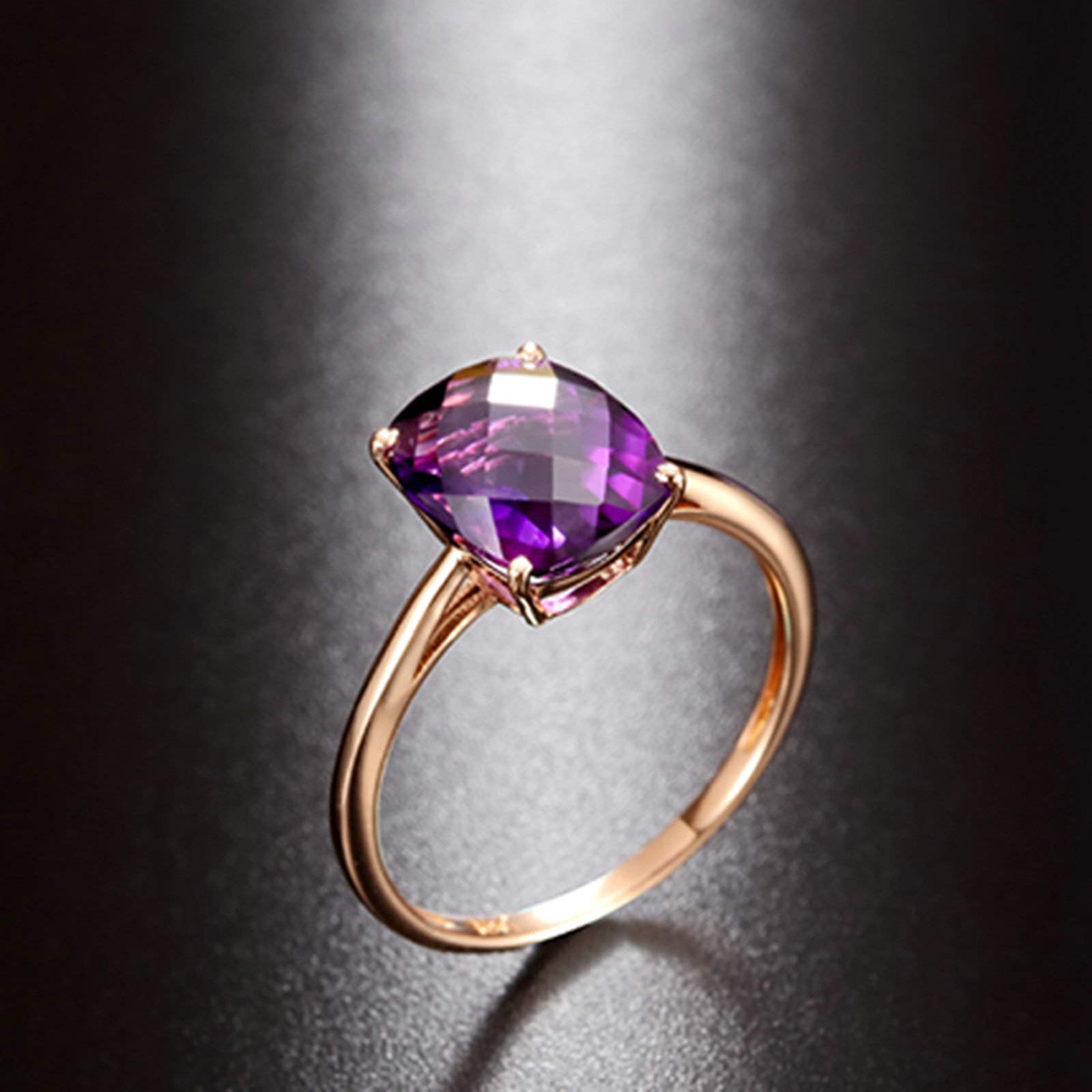 Beydodo Pierścionek 750 czerwone złoto damski duży ametyst, 1,6 ct, pierścionek ślubny, różowe złoto e 18 karatów (750) czerwone złoto, 60 (19,1), colore: różowy (Rosegold), cod. TLLWGZ5459