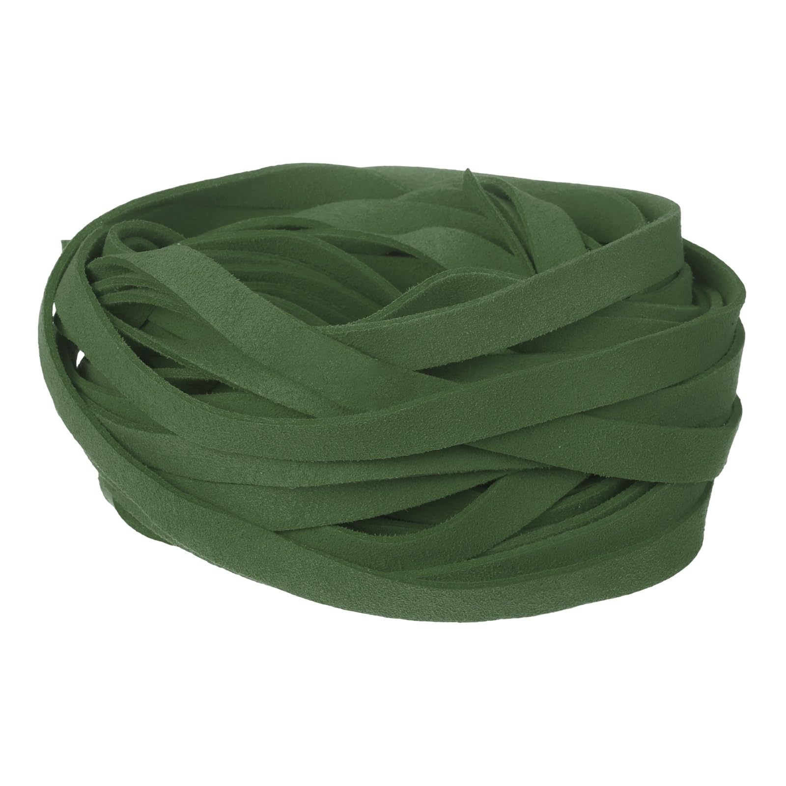 sourcing map 10Pcs 1m x 10mm Flat Leather String Cord, 1.4mm Thick Craft Suede Ribbon Braiding Lacing Strips Thread Rope for DIY Leather Crafts Necklace Bracelet Collars Belts, Dark Green