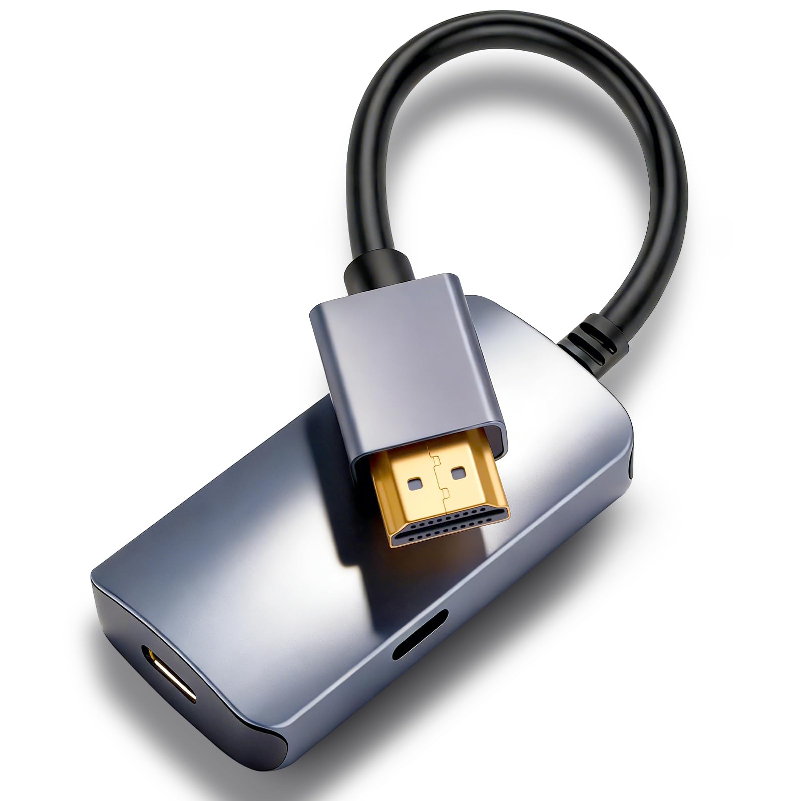 Adaptateur HDMI vers USB C 4K @ 60 Hz, convertisseur HDMI vers USB-C actif avec puce LT6711A, boîtier en aluminium, Plug & Play pour moniteur, projecteur, écran AR, systèmes Windows