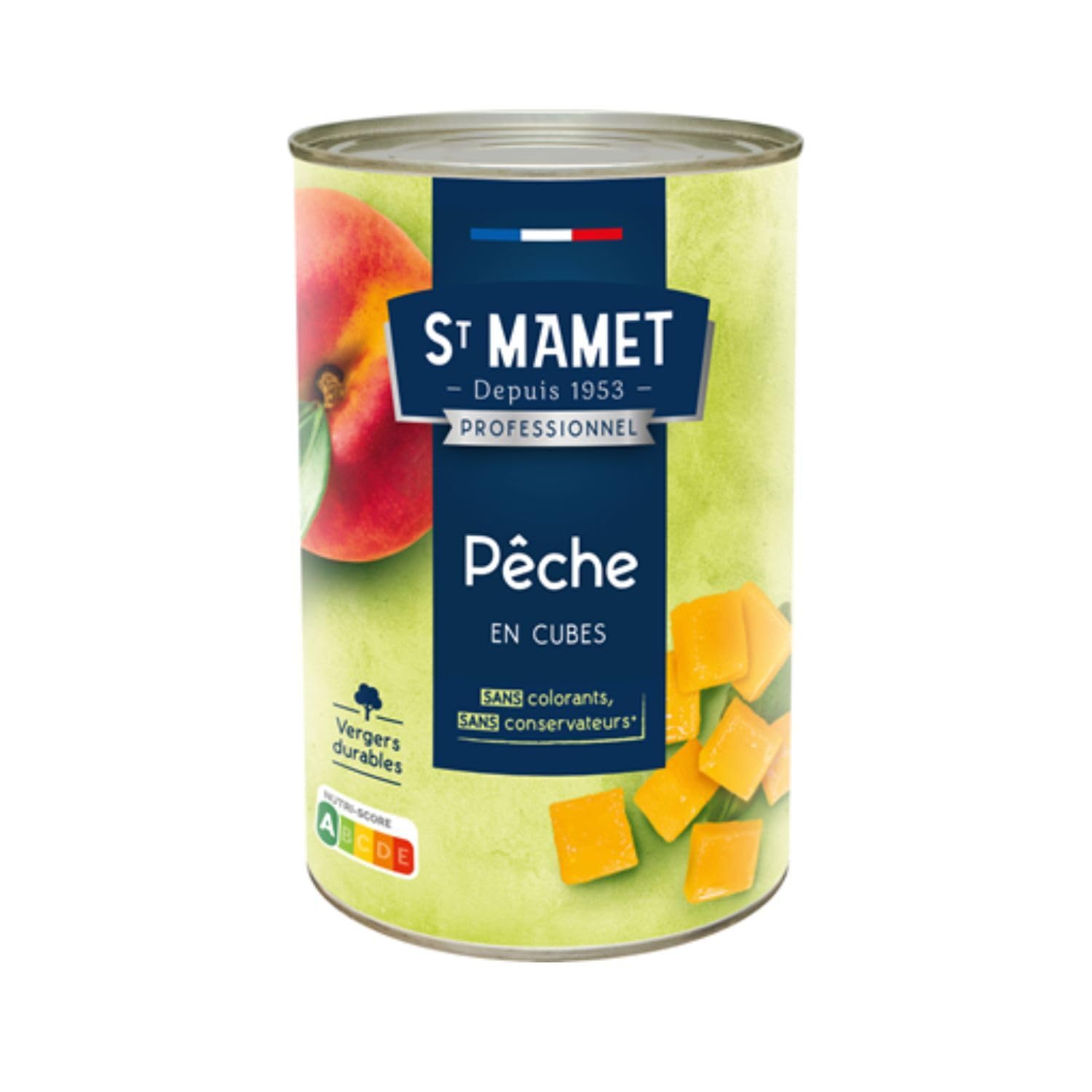 Saint Mamet Pêche au sirop léger en cubes boîte 5/1