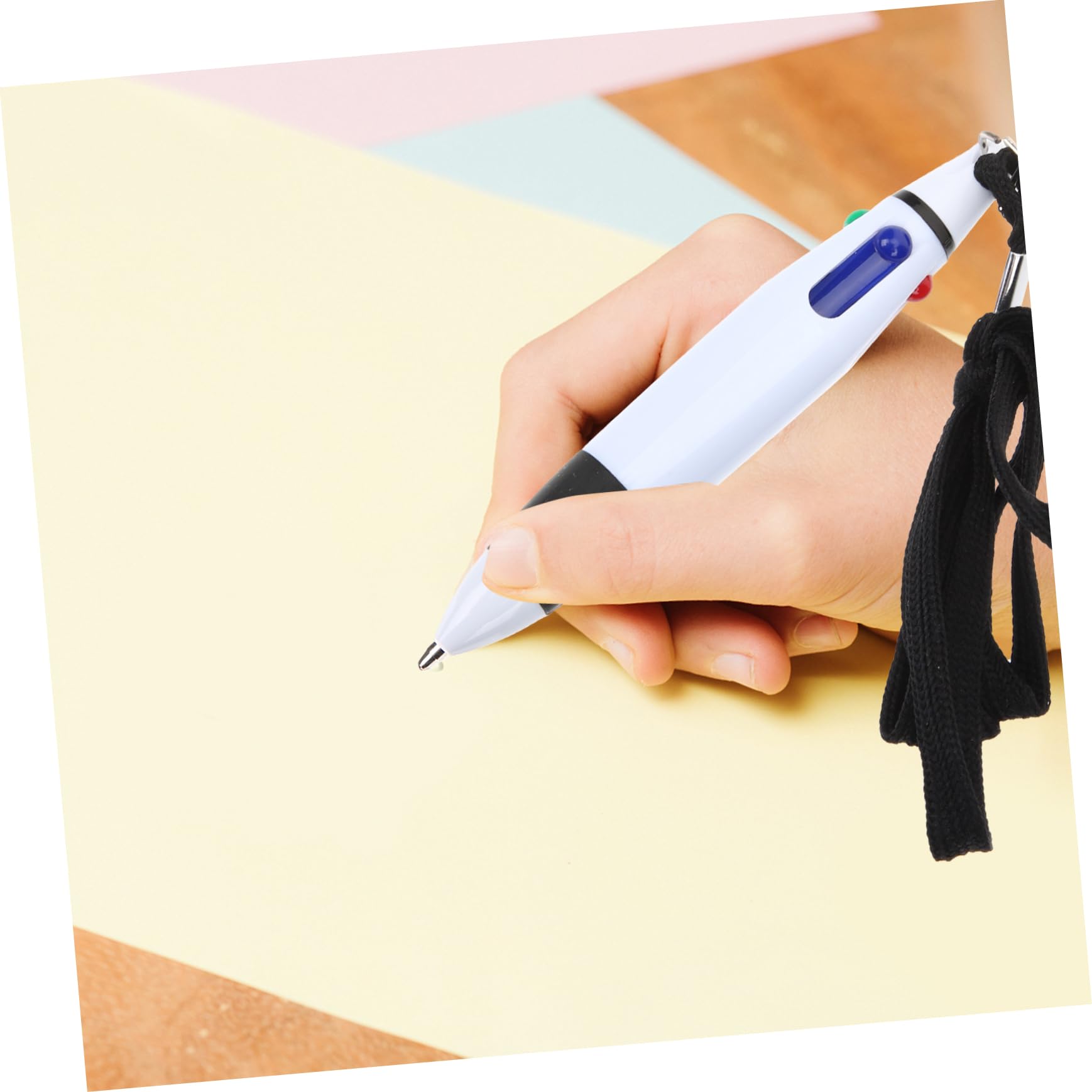 NUOBESTY 4 Ensembles Stylo À Bille Accessoires Stylos Noirs Pointe Fine Recharges Stylos À Lanière Surligneurs Multi Décor Effaçables Rétractable Plastique Black 10 Pièces * 4