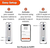 Vista 5 de ARRIS SURFBoard SB8200 DOCSIS 3.1 Módem por cable Multi-Gig 2 puertos Ethernet de 1 Gbps Funciona con Xfinity, Cox, Spectrum Para planes