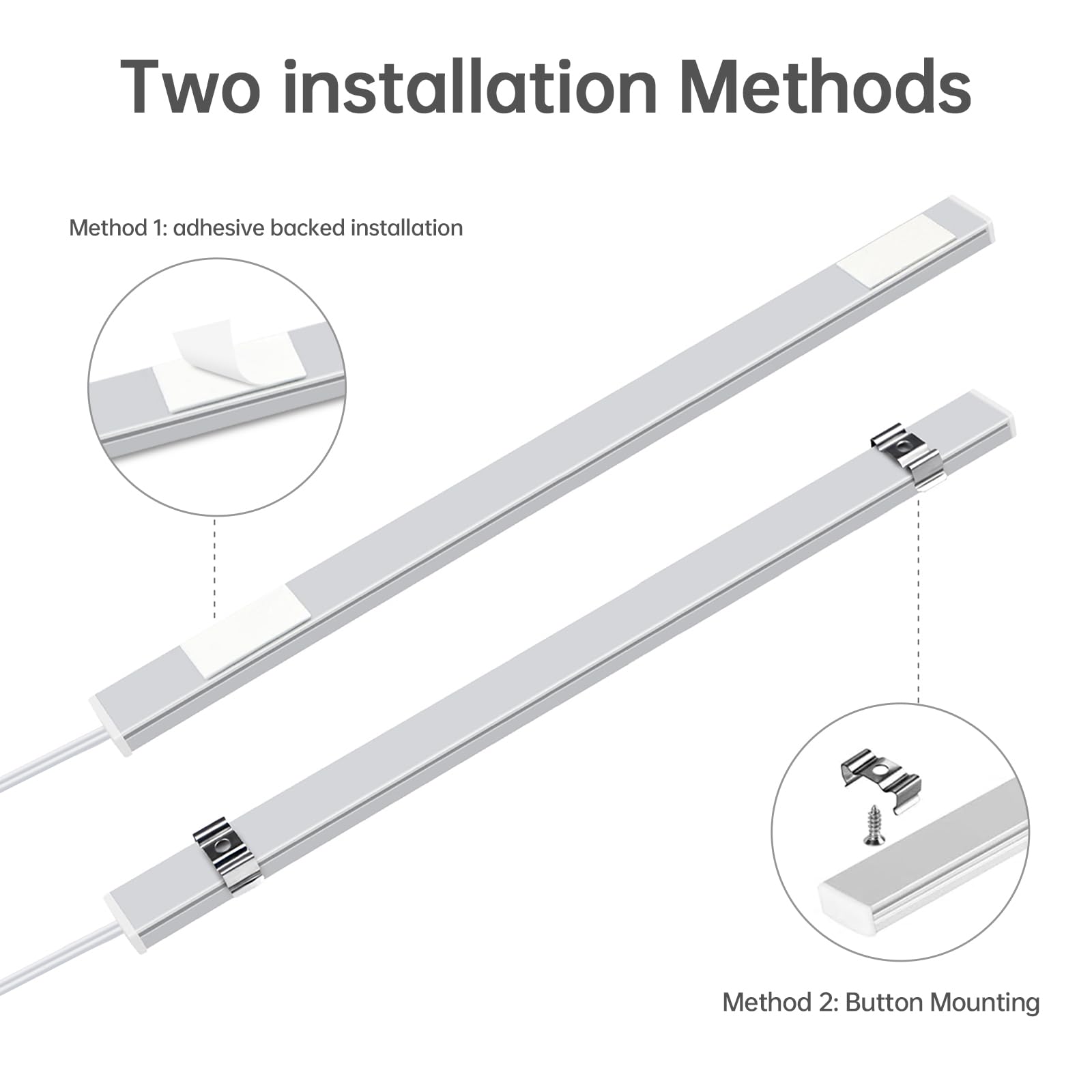 12 V illuminazione sotto armadietto, 6 pezzi 30 cm connessione parallela dimmerabile LED barra luminosa LED 3000 K bianco caldo barra LED per cucina, pannello acustico, vetrina