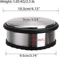 Vista 2 de Sumnacon Tope de puerta de piso resistente, sin taladros, topes de puerta de acero inoxidable duraderos con goma antideslizante, cuña de seguridad