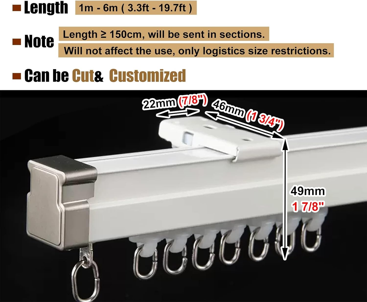 Ceiling Curtain Track Curved Shower Curtain Rod, Ceiling Mounted Curtain Rail Set with Roller Hooks, Privacy Room Dividers System for Bedroom/Hospital/Shower (Size : 3m/9.8ft)