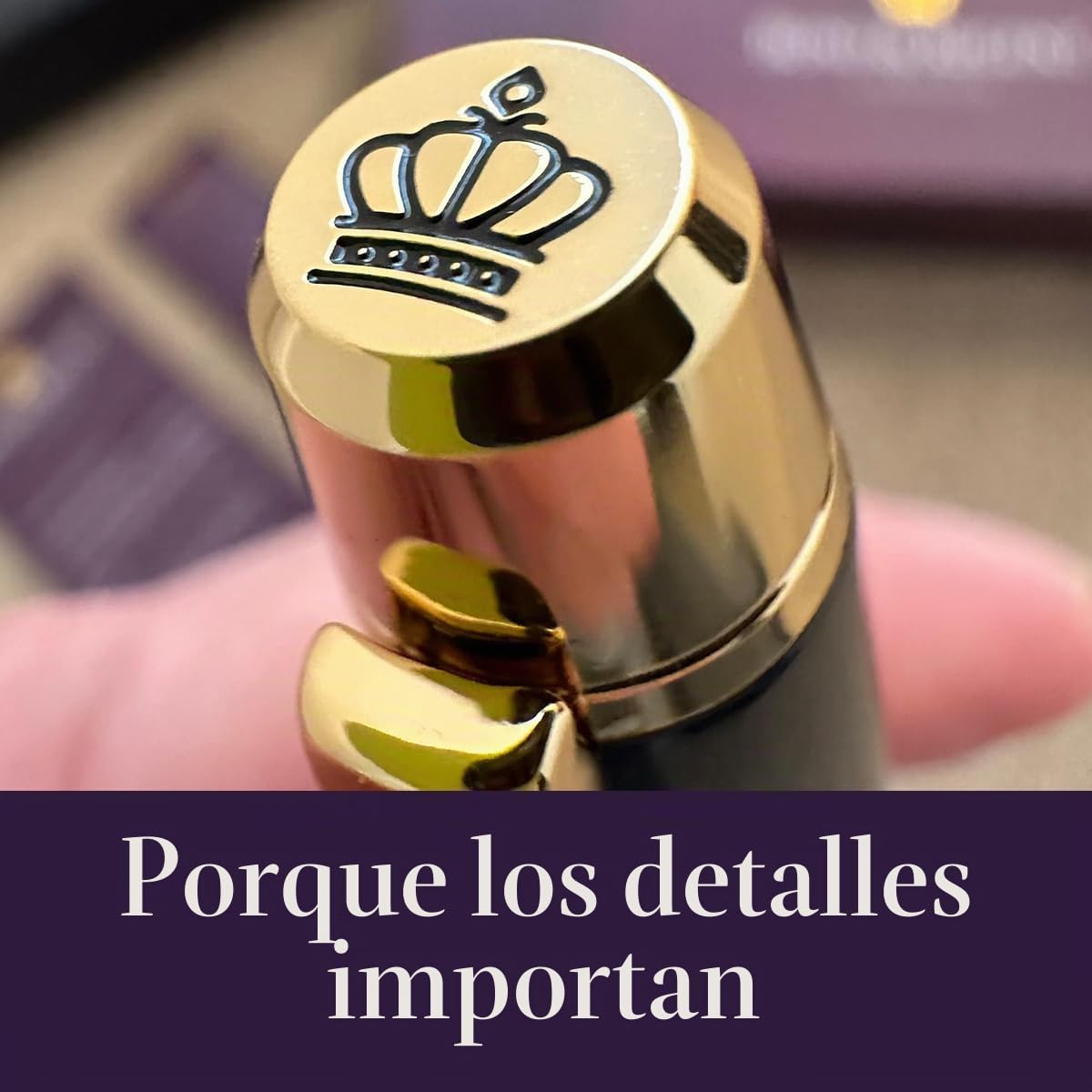 Bond & Regent Bolígrafo de punta redonda de grado de lujo certificado en negro brillante y oro de 24 quilates, bonito regalo para hombres y mujeres