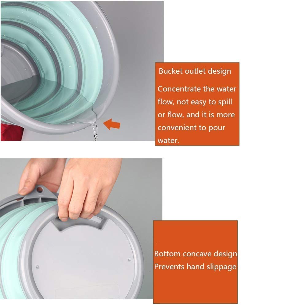 Seau Pliant Extérieur, Seau Rétractable Portable De Grande Capacité, Adapté Au Ménage en Plein Air for La Pêche Au Camping