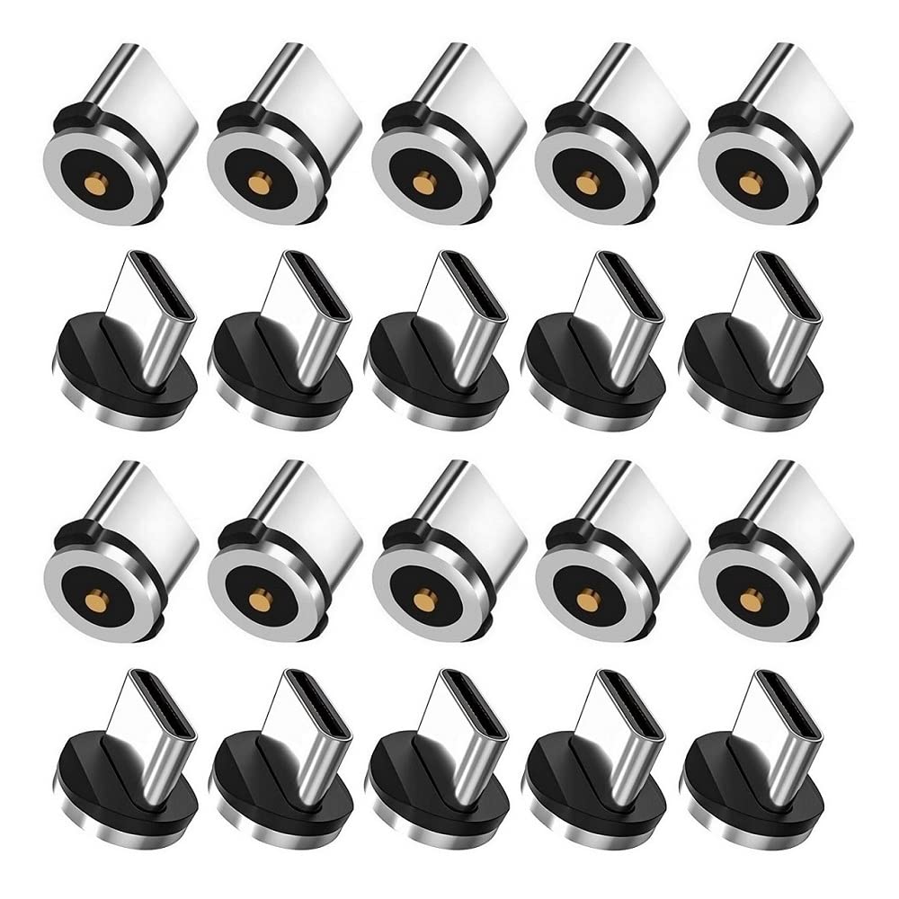 Raosky Magnetic Charging Tip Series,Type-c Tips 20pack,Just Magnetic Type-C Tips,Just USB-C Tip without Cable&Non-Data