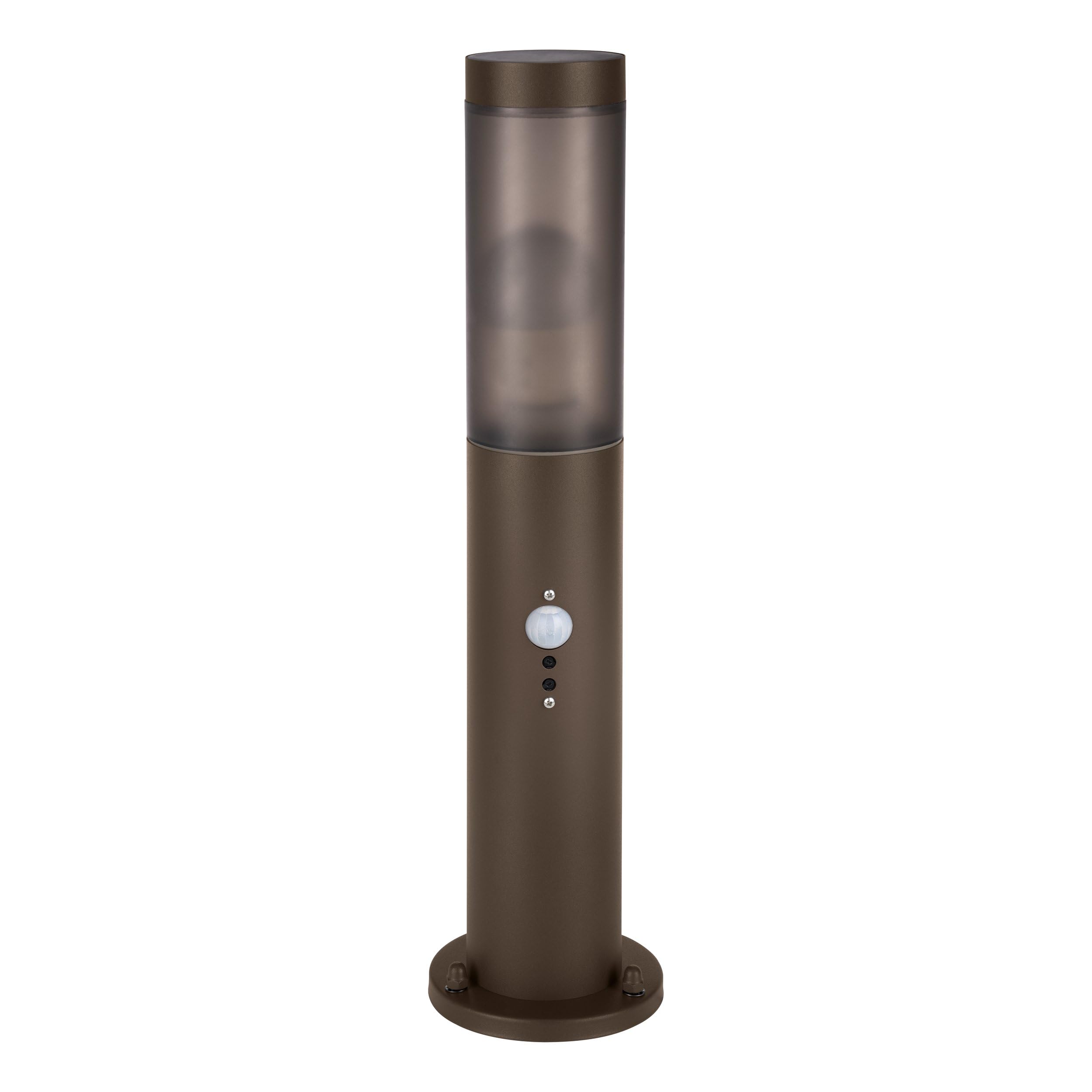 Eglo Rust Brown Led Outdoor Lamp Post Helsinki, Bollard Light With Motion Detector, Outside Lighting For Garden And Patio, Driveway Lamp Made Of Stainless Steel In Ip44, H 36 Cm, Warm White