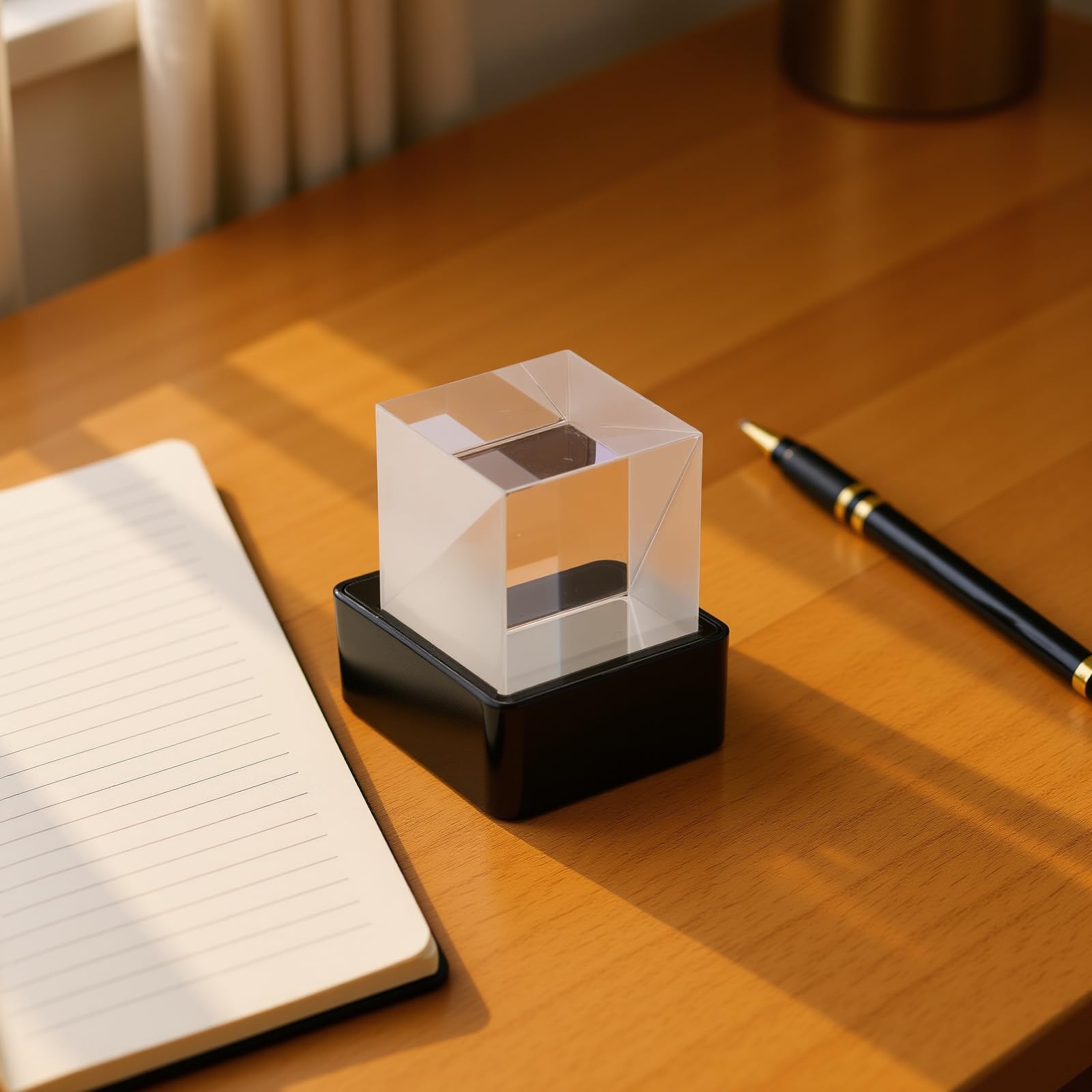 Intelligente Wetterstation, Mini-Hologramm-Würfel-Digitaluhr mit Temperatur- und Luftfeuchtigkeitsüberwachung, Echtzeit-Wetteraktualisierungen für das Desktop-Heimbüro (Black)