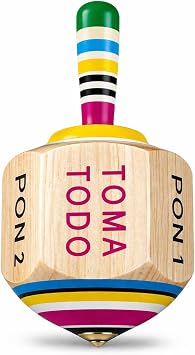Toma Todo - Mexican Fiesta, Perfect for Adult Only Family Parties, Adults, Bachelor Parties, Wooden Spinning Top Large