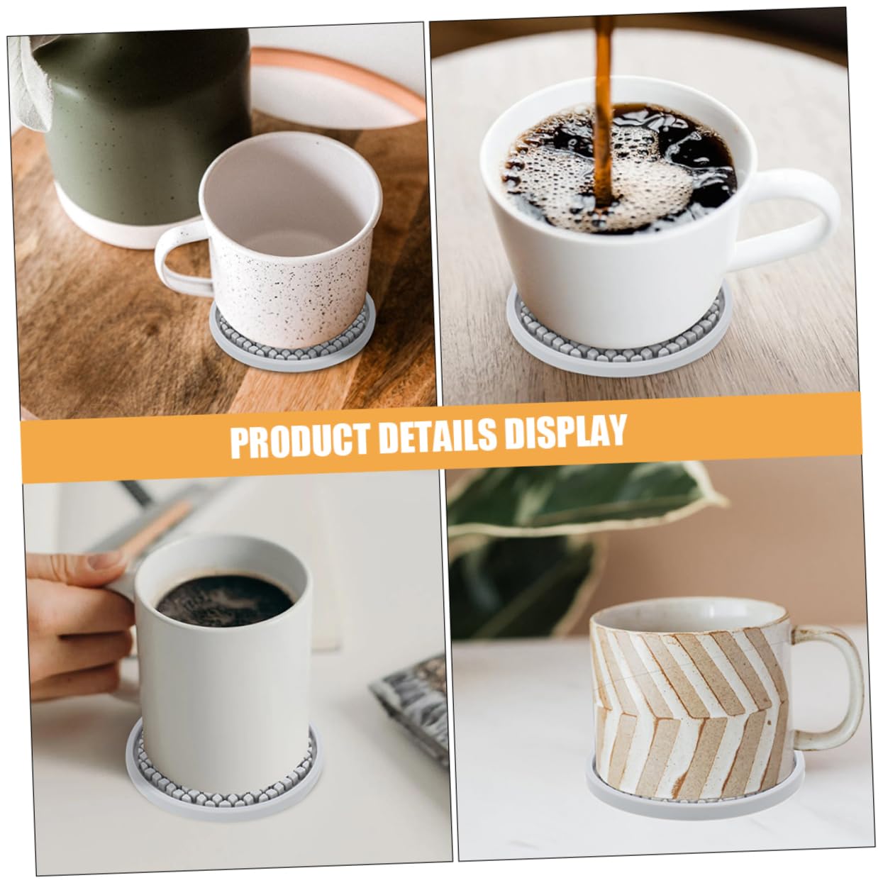 MAGICLULU 12piezas Posavasos De Silicona Antideslizantes Aislantes y Resistentes Al Calor para Bebidas Hogar y Oficina Color Gris