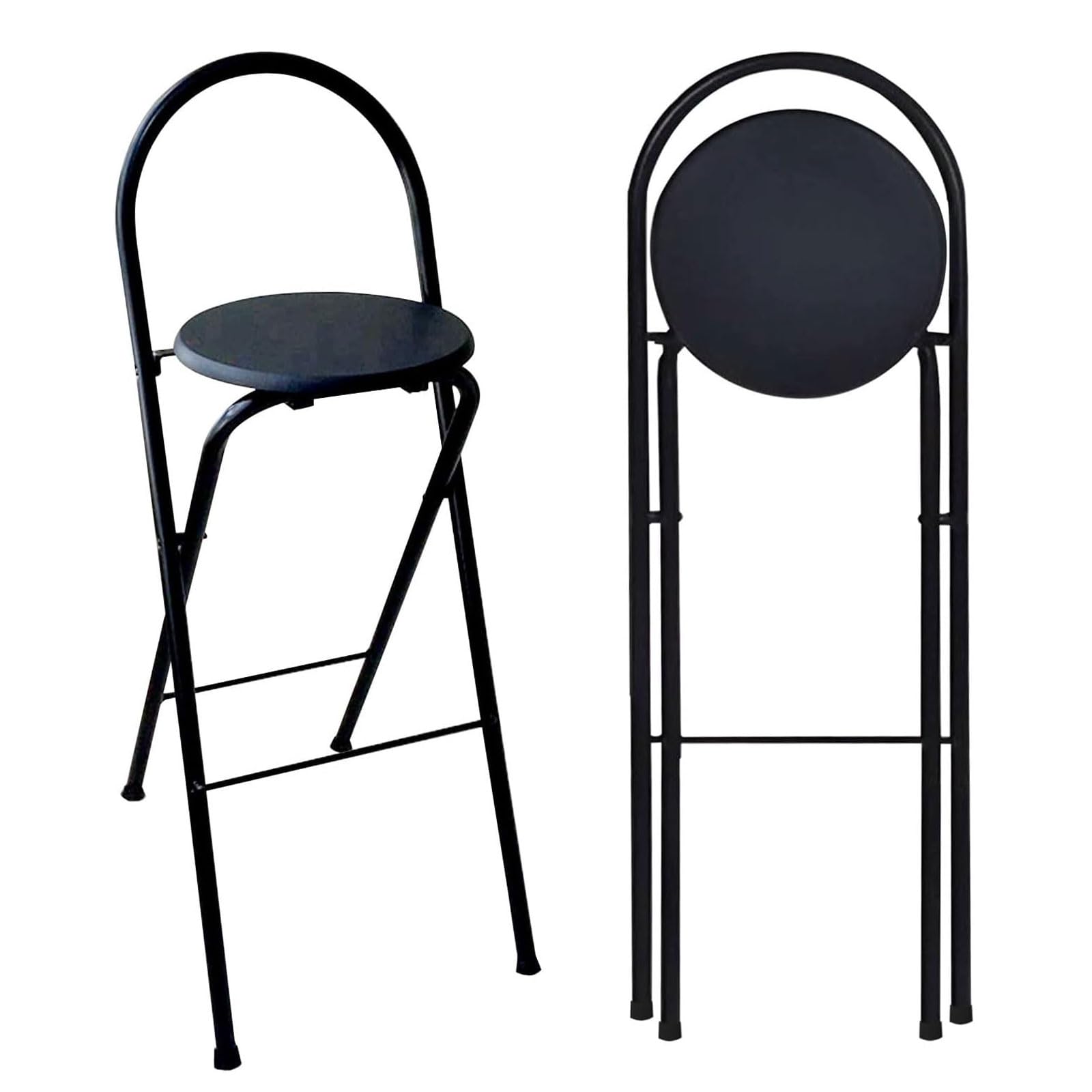 Plier Le Banc， Facile à Transporter, sans Montage, Compact, for la Cuisine et Le Bar(Black,60cm/24in)