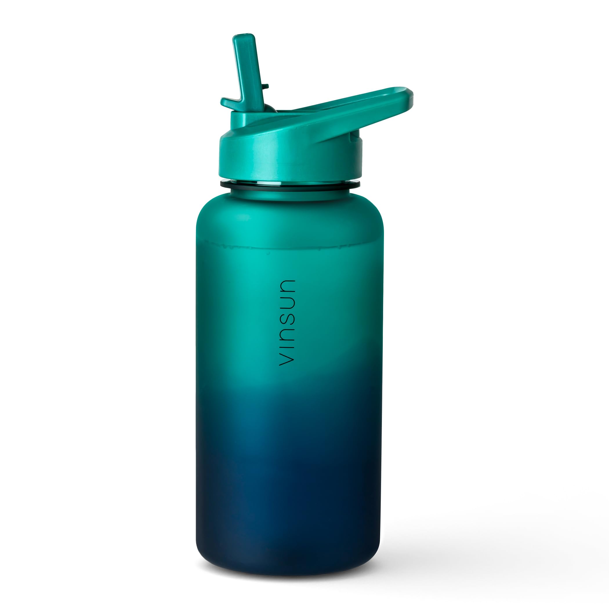 VINSUN Sports Bottle 1L with Straw Lid - BPA Free, Leak-proof - Tritan Drinking Bottle for Children and Adults - Water Bottle for Sports, School, Work