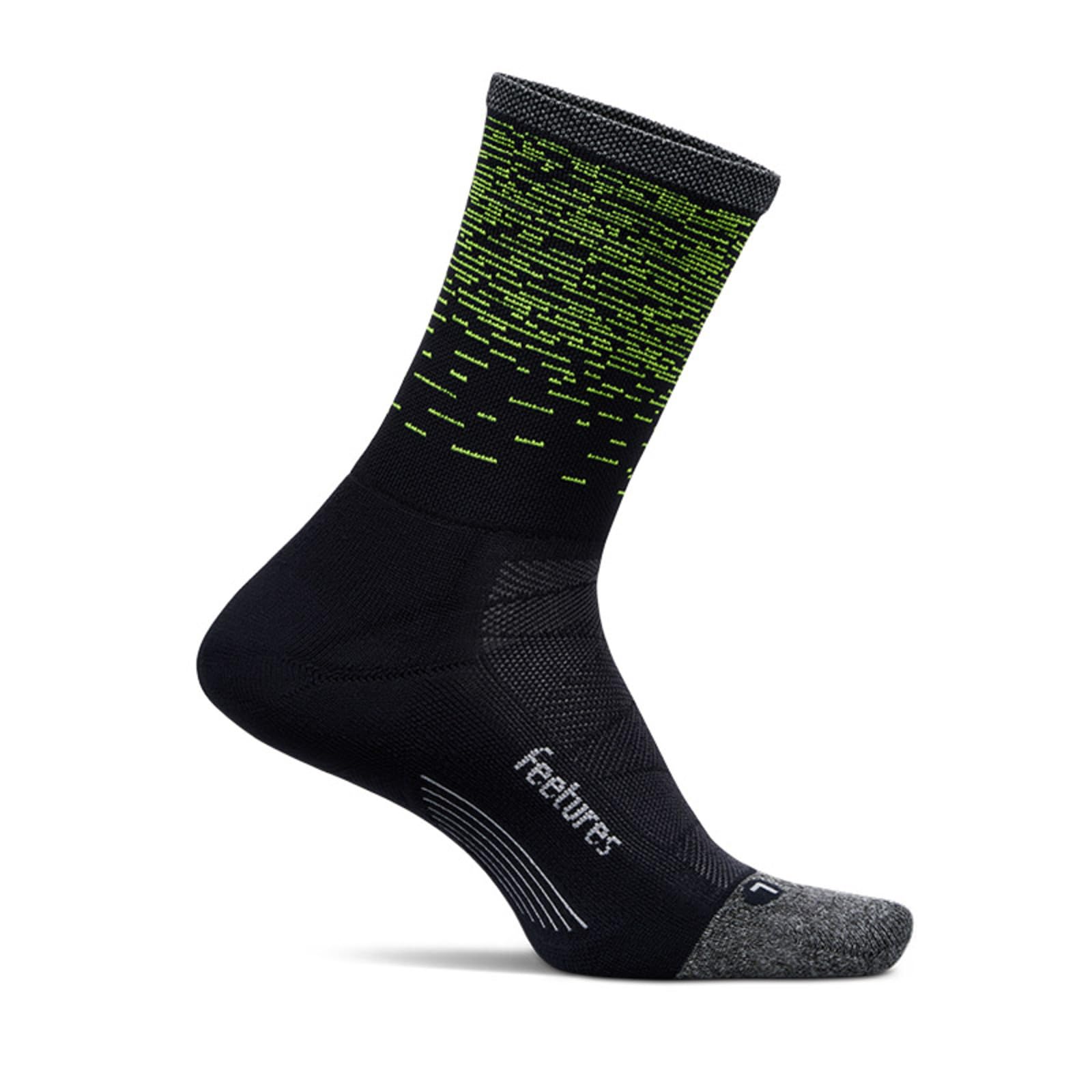 Feetures Elite Ultra Light Cushion Mini Crew Sock - Sport Sock with Targeted Compression - Light Wave, S (1 Pair)