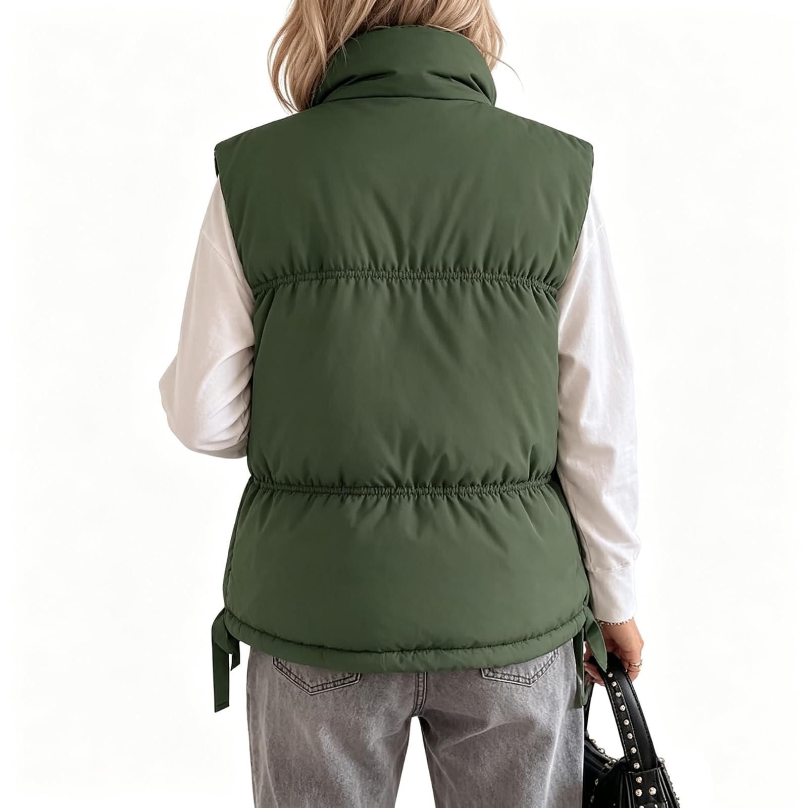Generisch Weste Damen Elegant Daunenweste Damen Kurz Steppweste Winter Warm
