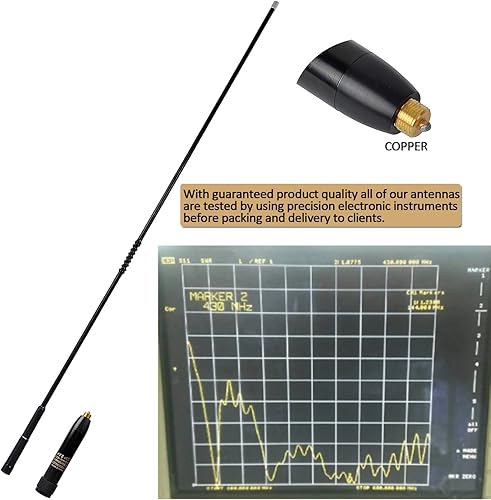 Miniatura 5 de HYS Amateur Antena móvil premontada de doble banda para cochecamiónSUV, 3.8dBi144MHz 430MHz6.5dBi, con resorte de barril resistente, con agujero de