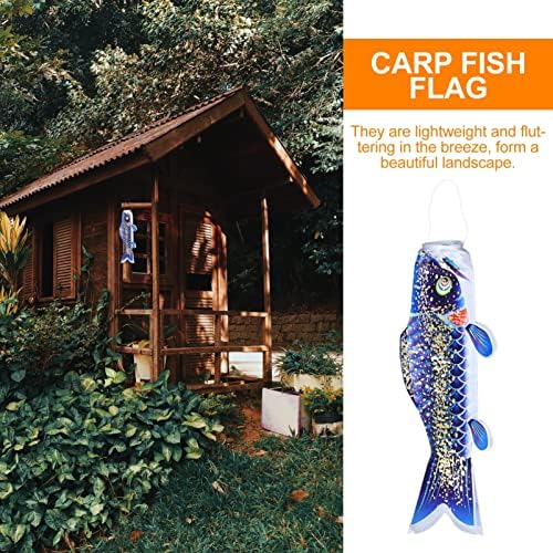 STOBOK Japanese Carp Windsock Streamer, Japan Fish Flag Japan Fish Flag Kite Koinobori Hanging Decor for Japanese Sushi Bar Izakaya Room Home Garden Yard 66CM