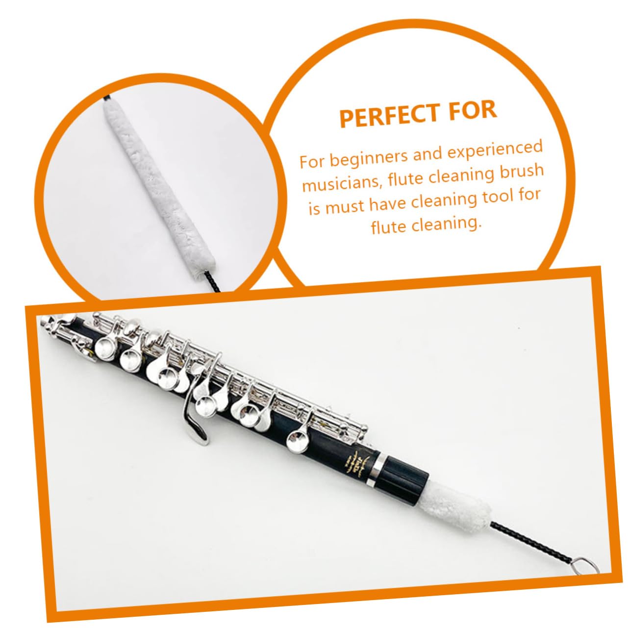 Spazzola Per Pulizia Flauto Kit Pulizia Pratico e Sicuro Per Accessorio Essenziale Per Manutenzione Strumenti Musicali