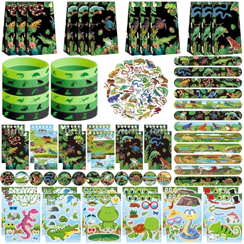 Fournitures de fête pour reptiles et grands sacs cadeaux pour anniversaire d'enfants