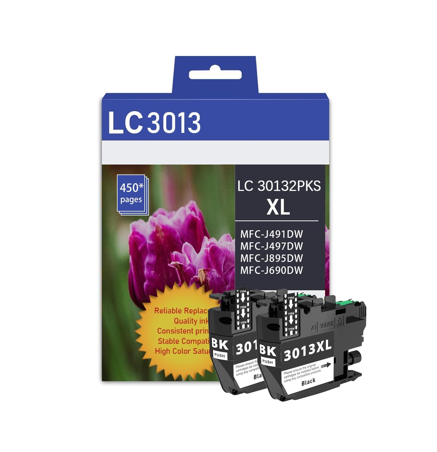 ETBFIT LC3013BK LC3013 XL Black Printer Ink Cartridge Replacement for Brother LC 3013 LC3011 LC-3013 XL Ink Compatible with Brother MFC-J491DW